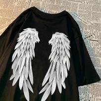 Angelų sparnų asmenybės rašto marškinėliai vyrams moterims Hip Hop kokybiški marškinėliai kūrybingi apvalios kaklo viršutiniai drabužiai asmenybės kokybiški marškinėliai S įvairiaspalvis