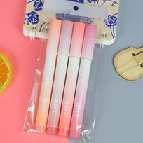 4pcs/bag, Gradual Color Changing Fluorescent Pen 12 Color Eye Protection Glitter Pen Key Marking Pen Creative Color Hand Ledger rožinė