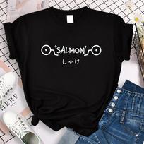 Anime Jujutsu Kaisen Inumaki Toge Salmon Print Women T Shirts Hip Hop Vintage Tee Clothes Creativity Casual Tops Crewneck Woman S įvairiaspalvis