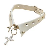 Gothic Punk Choker PU Leather Fake Collar Necklace Fashion Rivet Choker  Party balta