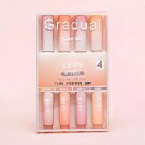 4Pcs/set Macaron Highlighters Color Gradient Highlighter Pens Kawaii Stationery Students Marker Pen Cute School Office Supplies levanda