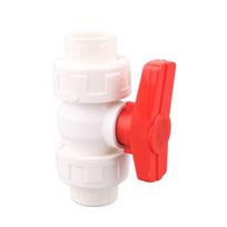 1pc PVC Union Ball Valve 20 25 32 40 50mm Water Pipe Ball Valve Garden Irrigation Aquarium Fish Tank PVC Pipe Tube Valve ID 20mm balta