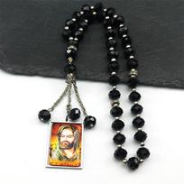 Islam Prophet Muhammad Muslim Glass Medal Stainless Steel Car Pendant for Women Men Gold Silver Color Arabic Amulet Jewelry Gift