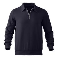Men's Loose Casual  Long-sleeved Lapel Zip-up Hoodie S tamsiai mėlyna spalva