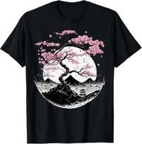 Japanese Sakura Garden Geisha Mount Fuji Cherry Blossom T- Shirt 4XL