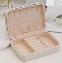Portable Jewelry Organizer Box Travel Case with Multiple Compartments Ring Rolls and Hook Storage for Necklaces Earrings and Bracelets One Size