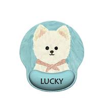 Cute Cartoon Mouse Pad with Wrist Rest Anti-Slip Rubber Puppy Mouse Pad Soft Mat Cute Mouse Mat Office Use mėlyna