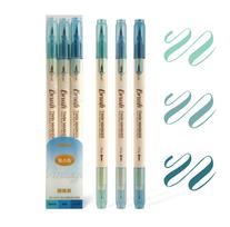 3pcs Retro color Calligraphy Brush Pen Set DIY Scrapbooking Crafts Soft Tip Dual side Fine Liner Art Lettering Drawing Markers