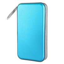 DVD Case Holder 80 Capacity CD Case Holder Storage Zipper DVD Case Portable Hard Plastic CD Case Wallet Car Use šviesiai mėlyna spalva