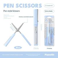 New Planwith Mini Scissors Pen Style Pocket Body Stainless Steel Blade Safety Cutter Creative Travel Home Office School Supplies