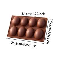 8-Cavity Food Grade Silicone Egg Molds Reusable Non-Stick Mould for Candy Jelly Chocolate Pastries Dessert DIY Baking Supplies