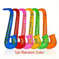 1Pc Inflatable Saxophone 70Cm/27.56Inch Random Color Inflatable Instrument Hip Hop Disco Music Party Decorations Props Toy Gift