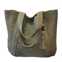 Woven Shoulder Bag, Large Capacity Tote Bag, Commuter Shoulder Bag, Summer Beach Tote, Lightweight Purse for Women Vacation Street Work