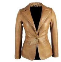 Blazer Designer Party Wear Women Handmade Leather Tan Lambskin New Formal Stylish S ruda