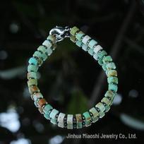 Popular Natural Amazonite Men's Beaded Bracelet: Bohemian Ethnic Style with Retro Charm.