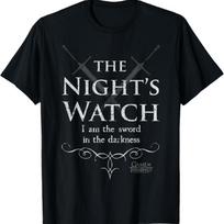 Game Of Thrones The Night's Watch I Am The Sword T-Shirt S juoda
