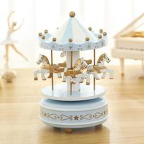 Christmas Carousel Carousel Music Box Wooden Interactive Rotating Wooden Music Box Exquisite Cartoon Children Gifts Musicbox