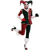 Thriller Clown costume, Halloween black and red plaid evil clown costume, party costume M