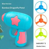Outdoor Children'S Flying Bamboo Dragonfly Frisbee Gyro Gun Pistol Luminous Ufo Spinning Top Ejection Toy Kids Gyro Launcher