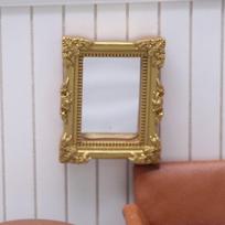 Play Pretend 16/112 Doll House Furniture Retro Carving Dollhouse Mirror Model Metal Border Diy Miniature Toy Mirror