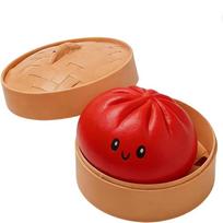 Multi-Colored Vibrant Dumpling Squishes Stress Balls Fidget Sensory Toys Simulation Food Squishies Bun With Steamer Squeeze Dough Ball Gifts*