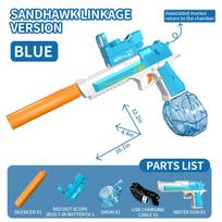 Blue Kids Water Gun Electric Continuous Firing Manual 2 In 1 Summer Beach Pool Pistol Outdoor Toy Gun With Drum