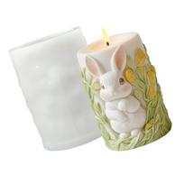Easters Rabbits Silicone Mould Easy Cleaning For Car Decoration Candle Making And Holiday Craft 1