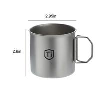 Titanium Purification Water Cup Anti-Mold Antibacterial Drinking Mug with Foldable Handle for Outdoor Beer Coffee Cold Drinks