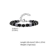 Hip Hop Men's Bracelet,Stainless Steel Adjustable Tiger Eye Stone Metal Beaded Bracelet,Party Birthday Gift for Him 18-22CM