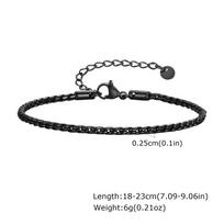 Thin Men Snake Link Chain Bracelets,Punk Twisted Stainless Steel Glossy Chain Bracelet,Classtic Adjustable Jewelry