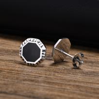 Gothic Norse Viking Earring studs for men Stainless steel Octagon Viking Ear Talisman Vegvisir Mjolnir Amulet Gift for Male boys