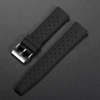 Tropic Silicone Watch Strap 20mm 22mm for Seiko for Oris for Omega Quick Release Diving Waterproof Sports Rubber Bracelet Bands 18mm&Silver Buckle juoda