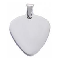 5Pc Stainless Steel Guitar Pick Pendant Square ID Necklace Unisex Jewelry 4 colors Double side polished Can be engraved