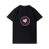 Plus Size XS-3XL Hip Hop Streetwear Women T Shirts Hearts Printed Harajuku T-Shirt Cotton Casual Tops Summer Short Sleeves Tees S įvairiaspalvis
