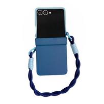 Matte Candy Color Collision Wrist Strap Case for Samsung Galaxy Z Flip 7 6  4 3 Zflip Lanyard Invisible Bracket Stand PC Cover Galaxy Z Flip5