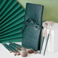 14Pcs Green Cloud Makeup Brush Set Full Set for Beginners with Barrel Loose Powder Eyeshadow Brush Portable