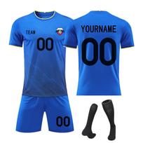 Men's Soccer Uniform Set Short Sleeve Jersey, Shorts, and Socks Breathable Fabric for Optimal M mėlyna