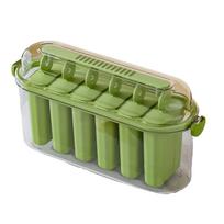 Reusable Ice Cream Set Food Grade Popsicle Maker with Lid and Sticks for Homemade Treats Family Use One Size žalia