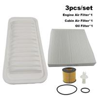 3pcs Filter Set For Toyota Yaris Vitz 1.3L 1.0L 2010-2020 2013 2014 AC Cabin Engine Air Oil Filter Kit Accessories Spare Parts 3pcs Filter Set