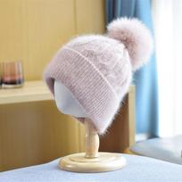 New Iceland Traveling Real Fox Fur Pompom Hats Fashion Knitted Hats for Women Girl High Quality Rabbit Fur Winter Female Beanies One Size