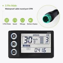 S866[UART2] Elektrinio dviračio kompiuteris Belaidis spidometras Skaitmeninis daugiaspalvis Ebike priedas Chronometras Važiavimo odometras 5PIN