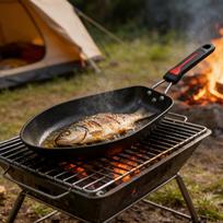 Nonstick Fish Frying Pan, Fry Premium, Professional Versatile Cooking Tool, Portable