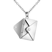 Envelope Locket Necklace for Women,To My Love-Envelope Love You Letter Necklace Gift For Her Girlfriend Romantic Valentine's Day sidabras