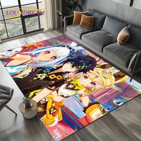 2025 New Genshin Impact Solo Cartoon Games Carpet Rug for Living Room Bedroom Home Sofa Decoration,Kids Play Non-slip Floor Mat 40x60cm( 15x23in )