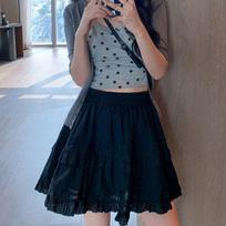 Cute Short Cake Skirt Women's Summer Anti-Light Ballet Style High Waist Slim A-Line Skirt Cleanfit mid Waist PVC Fabric Citywalk S juoda