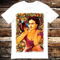 Frida Kahlo Parrot Bird Pet Lover Water Paint Art T  Shirt 6141 4XL
