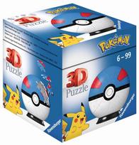 Puzzle 3D 54 Kula Pokemon Niebieska