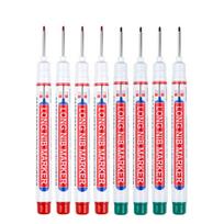 8Pcs/Set 20mm Deep Hole Long Nib Head Markers For Metal Perforating Pen Waterproof Bathroom Woodworking Decoration Multi-Purpose