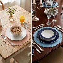 Silicone Embossed Mat Retro Drainage Pad Exquisite Placemat  Afternoon Tea mėlyna