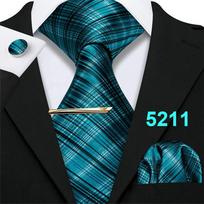 Barry.Wang Tie Hanky ​​rankogalių segtukai Auksiniai kaklaraištis susegti juostelė vyrams Formalus šilkinis kaklaraištis vestuvių verslo dizaineris N-5211